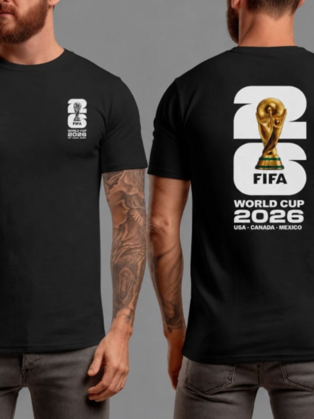 2026 FIFA World Cup Graphic Black T-Shirt USA Canada Mexico